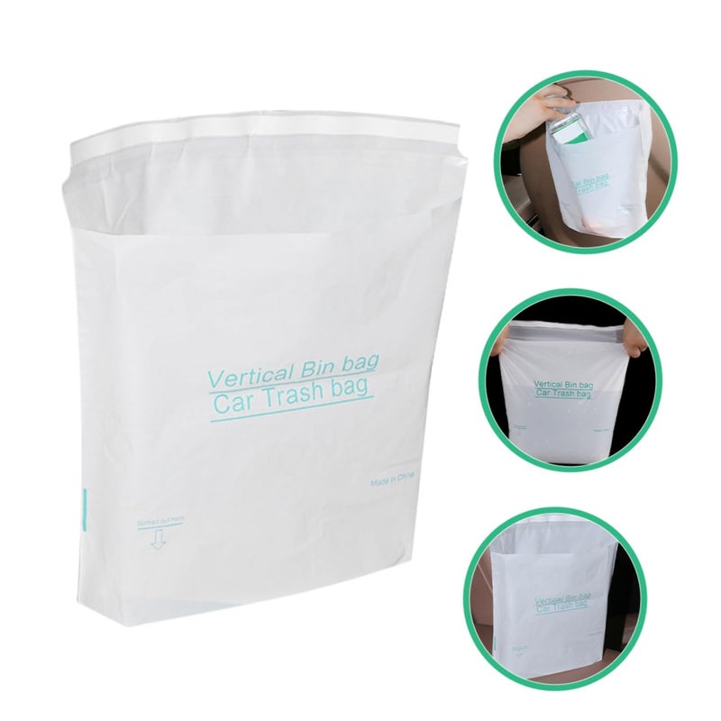 40 حزمة من أكياس القمامة السوداء للسيارة القابلة للتخلص منها، أكياس سهلة التنظيف لبطانة سلة المهملات - Image 4